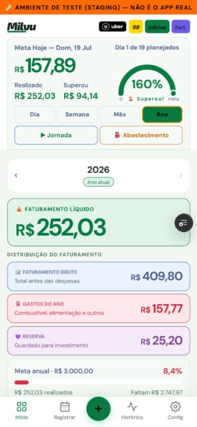 Resumo anual atual do Milvu